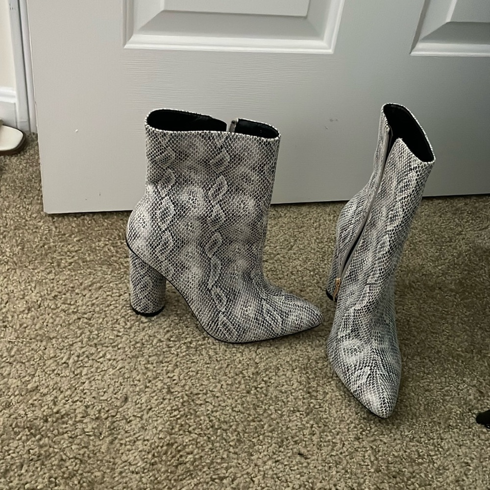 Snake skin booties